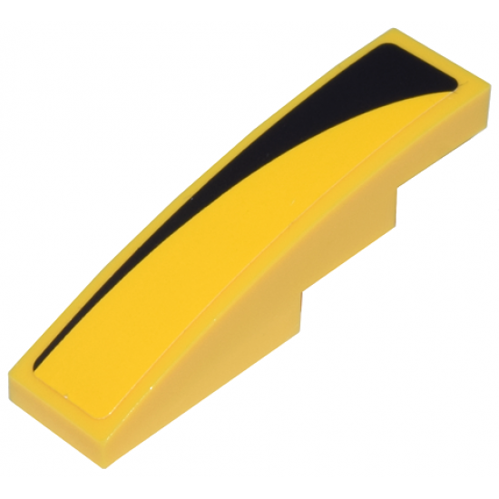 Slope, Curved 4 x 1 with Black Hood Contour Pattern Model Left (Sticker) - Sets 8159 / 8160