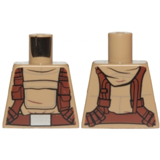 Torso SW Hoodie Jacket with Large Central Pocket and Reddish Brown Utility Belts Pattern (Resistance Trooper)