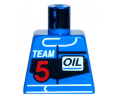 Torso Race Driver with White 'TEAM', Red Number 5 and Black 'OIL' Pattern