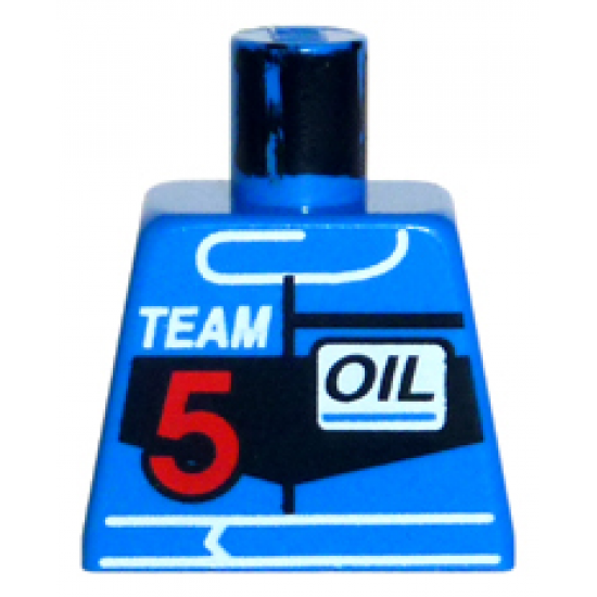 Torso Race Driver with White 'TEAM', Red Number 5 and Black 'OIL' Pattern