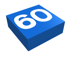 Tile 1 x 1 with White '60' Pattern