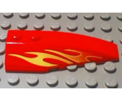 Wedge 6 x 2 Right with Orange and Yellow Flames Pattern (Sticker) - Set 8667