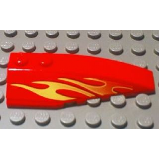 Wedge 6 x 2 Right with Orange and Yellow Flames Pattern (Sticker) - Set 8667