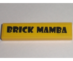 Tile 1 x 4 with Black 'BRICK MAMBA' Pattern (Sticker) - Set 5984