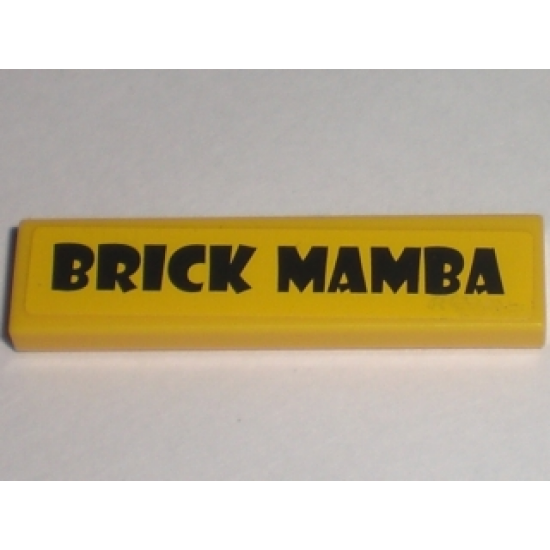 Tile 1 x 4 with Black 'BRICK MAMBA' Pattern (Sticker) - Set 5984