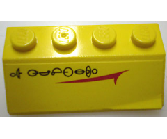 Slope 45 2 x 4 with Red Mark and Black Naboo Symbols Pattern Right (Sticker) - Set 10026