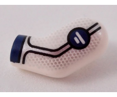 Arm, Left with Dark Blue Cuff, Water Symbol, Silver Trim Pattern