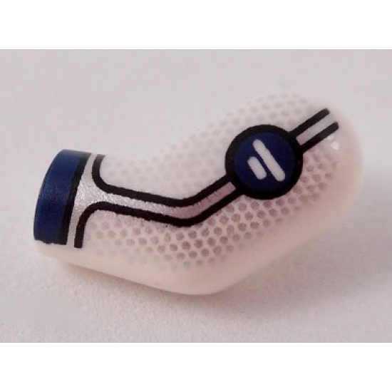 Arm, Left with Dark Blue Cuff, Water Symbol, Silver Trim Pattern