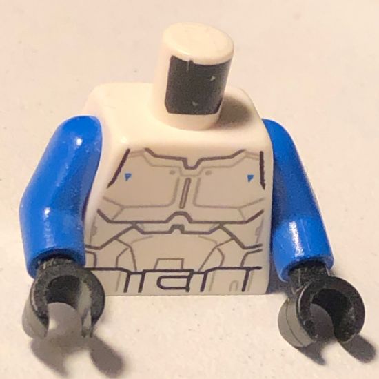 Torso SW Armor Special Forces Commander with Small Blue Triangles Pattern / Blue Arms / Black Hands