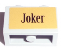 Technic, Brick 1 x 2 with Axle Hole with 'Joker' Pattern (Sticker) - Set 7785