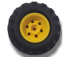 Wheel & Tire Assembly 30.4mm D. x 20mm with No Pin Holes and Reinforced Rim with Black Tire 56 x 26 Balloon (56145 / 55976)