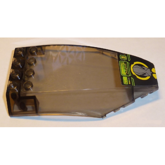 Windscreen 10 x 6 x 2 Curved with Alien and Screen Pattern (Sticker) - Set 8108