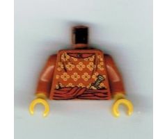 Torso Adventurers Orient Yellow Spots, Sash, Knife, Collar Pattern / Dark Orange Arms / Yellow Hands