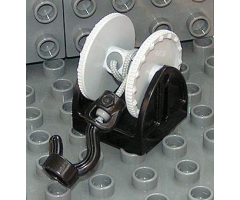 Duplo Hose Reel Holder 2 x 2 with Light Bluish Gray Drum, Black Tow Hook, String