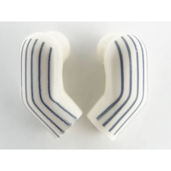Arm, (Matching Left and Right) Pair with 6 Dark Bluish Gray Pinstripes Pattern