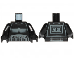 Torso SW Armor Shadow Trooper, Long Line on Back Pattern / Black Arms / Black Hands
