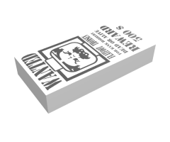 Tile 1 x 2 with 'WANTED' 500 Reward Poster Pattern
