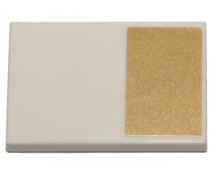Tile 2 x 3 with Gold Rectangle Pattern (Sticker) - Set 70838