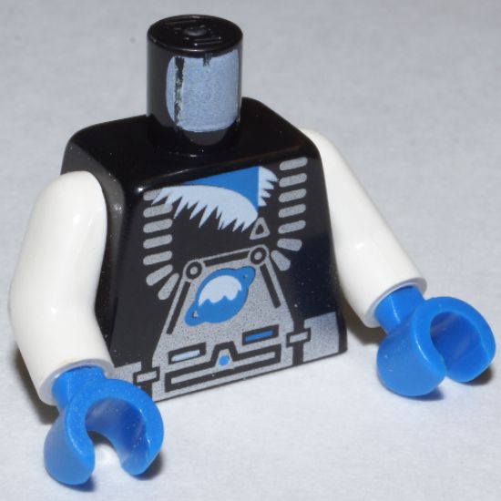 Torso Space Ice Planet Silver Pattern / White Arms / Blue Hands