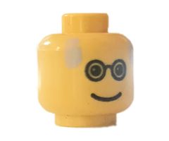 Minifigure, Head Glasses with Gray Balding Hair Pattern - Blocked Open Stud