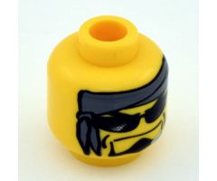 Minifigure, Head Glasses with Headset, Bandana Pattern (Diamond) - Blocked Open Stud