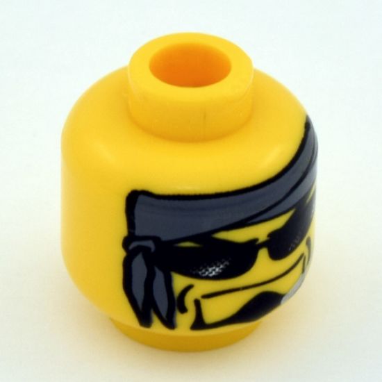 Minifigure, Head Glasses with Headset, Bandana Pattern (Diamond) - Blocked Open Stud