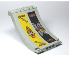 Sports Arena Section / Skateboard Ramp with X-Park, Island Xtreme Stunts Logo, and Crazy Stunt Pattern (Stickers) - Set 6738