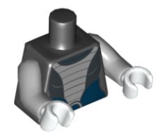 Torso SW Light Bluish Gray Armor Bib Pattern (Asajj Ventress 7957) / Light Bluish Gray Arms / White Hands