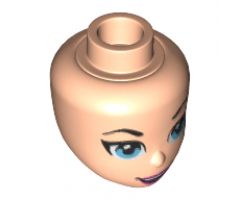 Mini Doll, Head Friends with Bright Light Blue Eyes and Pink Lips, Open Smile Pattern (Supergirl)