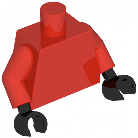 Torso Ninjago Dark Red Straps, Silver Armor, Clasps and Round Emblem Pattern / Red Arms / Black Hands