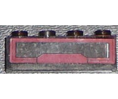 Brick 1 x 4 without Bottom Tubes with Dark Red Panel Pattern (Sticker) - Set 7964