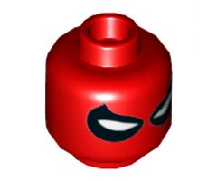 Minifigure, Head Mask with White Eye Slits in Large Black Teardrops Pattern - Hollow Stud