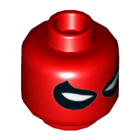 Minifigure, Head Mask with White Eye Slits in Large Black Teardrops Pattern - Hollow Stud