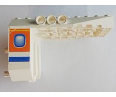 Aircraft Fuselage Angular Aft Section 6 x 10 x 5 with Blue and Orange Window Pattern on Both Sides (Stickers) - Set 4619