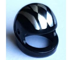 Minifigure, Headgear Helmet Motorcycle (Standard) with Silver Stripes and Harlequin Diamond Pattern