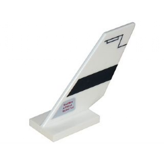 Tail Shuttle with Black Contour and 'PLACE FOOT HERE' Pattern on Left Side (Sticker) - Set 5974
