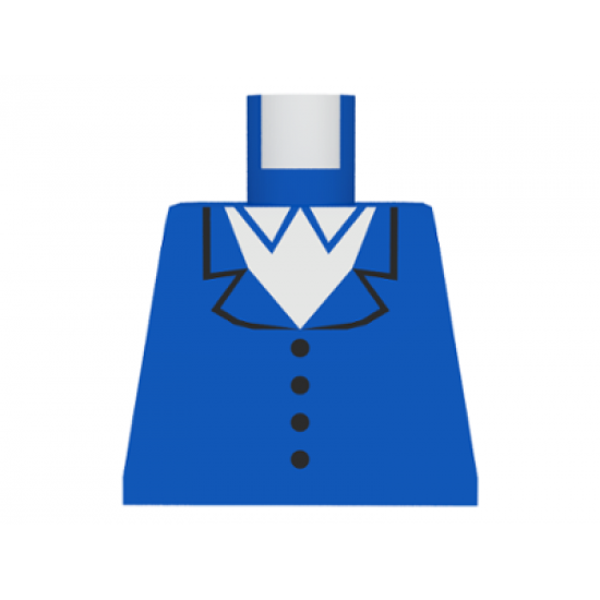 Torso Town Vest with 4 Buttons, White Shirt Collar Pattern (1592 patron)
