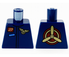 Torso Jumpsuit, Reddish Brown Namebadge with Gold 'JP', Gold Wings Badge and Blue Patch Pattern