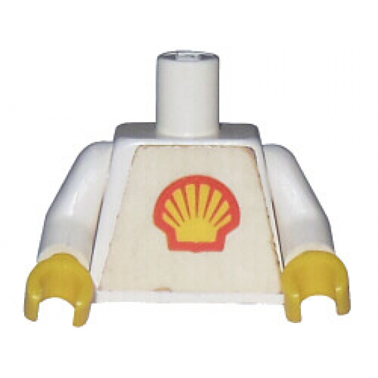 Torso Shell Logo Small Pattern (Trapezoid Sticker) / White Arms / Yellow Hands