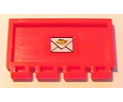 Hinge Train Gate 2 x 4 with Mail Envelope Pattern (Sticker) - Set 4564