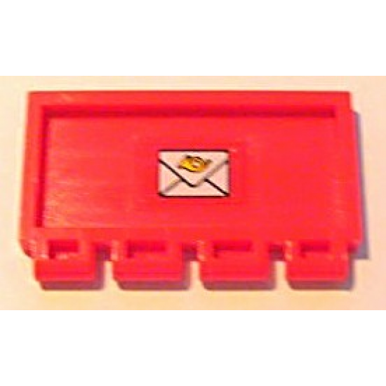 Hinge Train Gate 2 x 4 with Mail Envelope Pattern (Sticker) - Set 4564