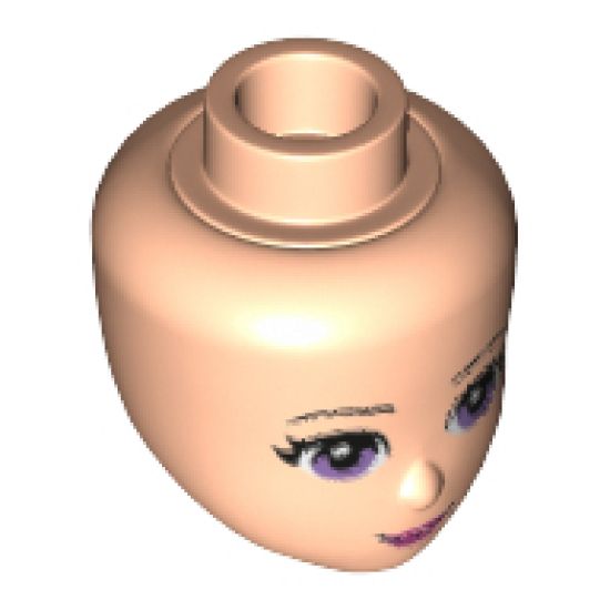Mini Doll, Head Friends with Purple Eyes, Dark Pink Lips and Closed Mouth Pattern