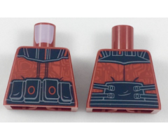Torso Alien Armor with Black Shoulders and Belt and Red Circuitry Pattern