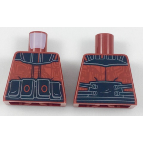 Torso Alien Armor with Black Shoulders and Belt and Red Circuitry Pattern