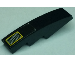Slope, Curved 4 x 1 with Vent Intake Grille with Yellow Outline Pattern (Sticker) - Set 8161