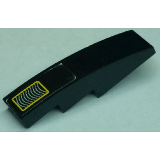 Slope, Curved 4 x 1 with Vent Intake Grille with Yellow Outline Pattern (Sticker) - Set 8161