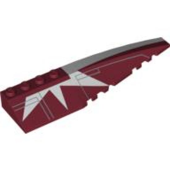Wedge 12 x 3 Right with SW White Stripe and Starburst Pattern