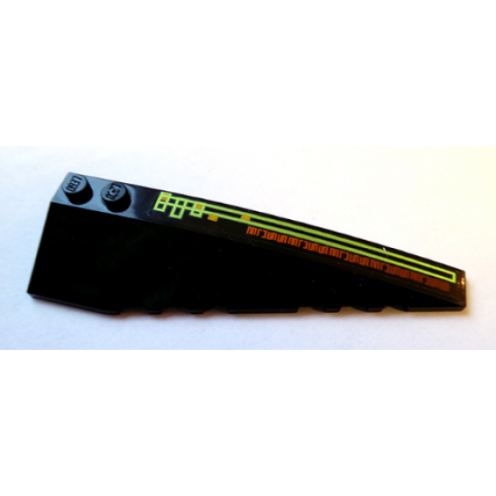 Wedge 10 x 3 Right with Light Bars and Alien Characters Pattern on Top (Sticker) - Set 7691