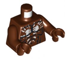 Torso LotR Muscles Outline and White Handprint Pattern (Berserker) / Reddish Brown Arms / Reddish Brown Hands