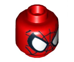 Minifigure, Head Alien with Spider-Man Black Web and Large White Eyes Pattern - Hollow Stud